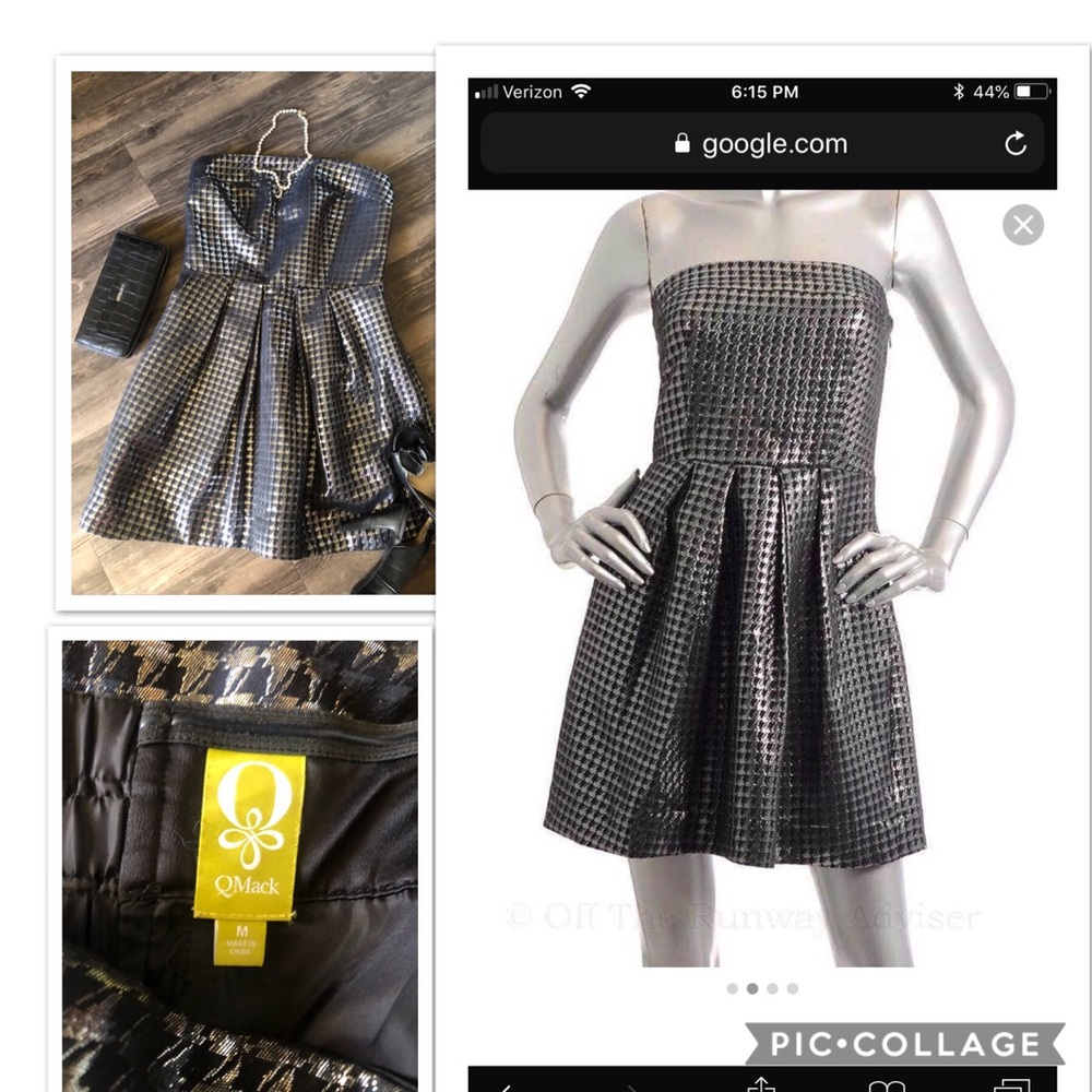 QMack Pewter Gray Strapless Party Dress size Medium